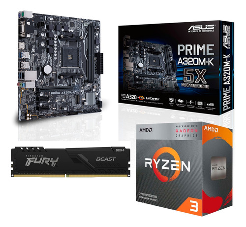 Combo Actualizacion Amd Gamer Mother Micro Memoria