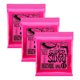 Pack De Encordados X3 Ernie Ball 2223 Super Slinky 09-042