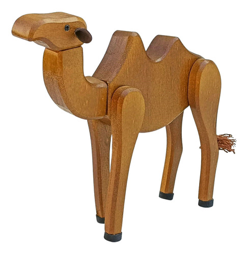 Camelo De Madeira Articulado 17cm Clora Decorativo Divertido