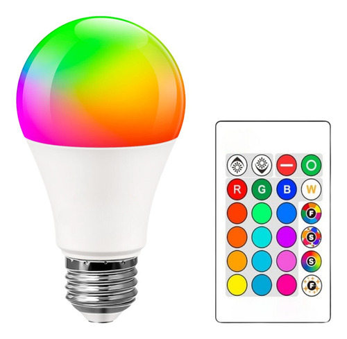 Lampara Led Rgb 16 Colores Control Remoto Foco Multicolor 3w