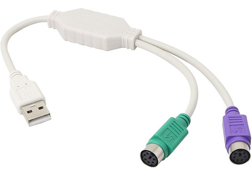 Cable Usb A Dual Ps2 Para Mouse Y Teclado Blanco