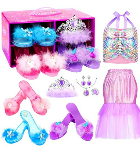 Conjunto De Vestidos Y Zapatos De Princesa Para Niñas De 3 A