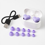 Audífonos En Forma De Corazón Bluetooth Cancelación 2pcs Color 2xviolet