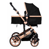 Cochecito De Paseo Cartan Stl350 Negro Con Chasis Color Bronce