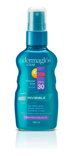 Protector Solar Dermaglós Fps 30 Invisible En Spray De 180ml