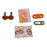 Kit Candado Cadena Traccion 520kro O-ring Clip Naranja Motos