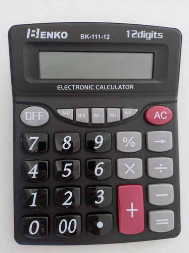 Calculadora Eletronica Grande 12 Digitos Bk-111-12