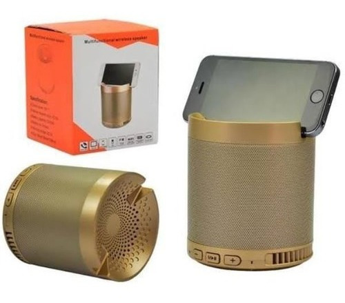 Caixinha Som Potente Celular Bluetooth Multifunctional Gold