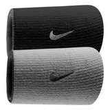 Muñequeras Nike Doble Ancho Reversibles Home And Away Par Color Negro/gris