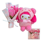 Ramo Con Peluche Hello Kitty Rosa De Jabón Con Caja Sanrio