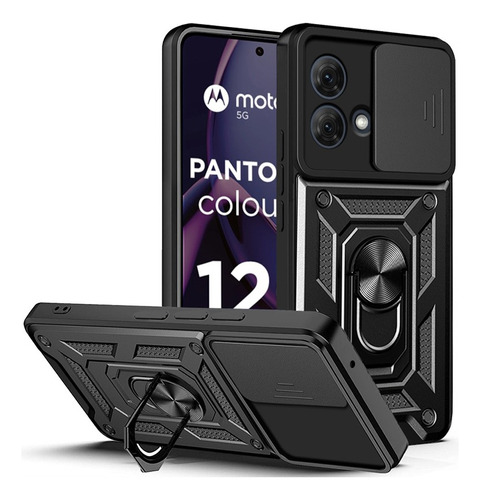 For Motorola Moto G84 5g Sliding Lens Cover Hard Stand Case