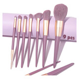 Brochas De Maquillaje Kit 9 Pcs Para Maquillaje Profesional