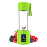 Mini Mixer Juice 320ml Usb 6lâminas Verde