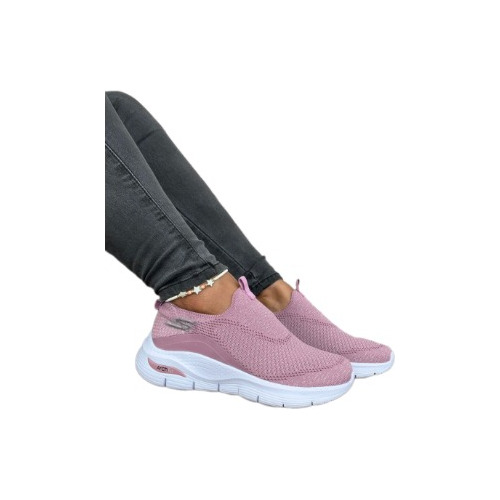 Tenis Skechers Archifit Sin Cordones Mujer 