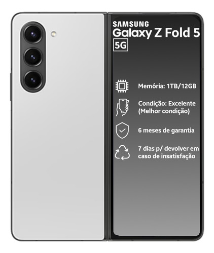 Samsung Galaxy Z Fold5 5g Câm.50mp 7.6'' Cinza - Excelente