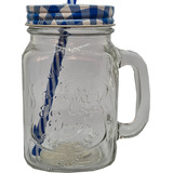 .1caneca Mason Jar 1 Canudos 1 Tampas Coloridas Sweet Amado