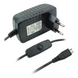 Fonte Chaveada Micro Usb 5v 3a Com On/off Cor Preta