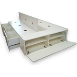 Cama Box Cajonera Con Zapatero P/ Sommier 1,40x1,90 Melamina