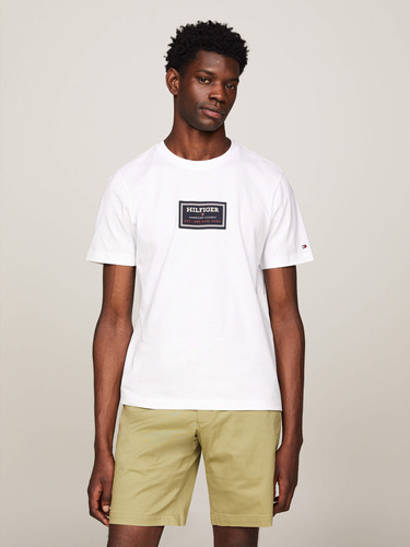 Playera Con Logo Estampado De Hombre Blanca Tommy Hilfiger