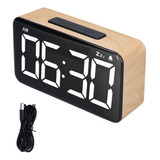 Reloj Despertador Con Vetas De Madera, Pantalla Led De 6 Pul