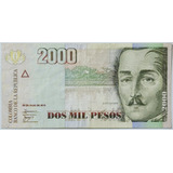 Billete 2000 Pesos 30/jul/2010 Colombia Vf-xf