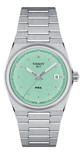 Reloj Tissot Prx Acero 35mm Verde Agua 100mts T1372101109100