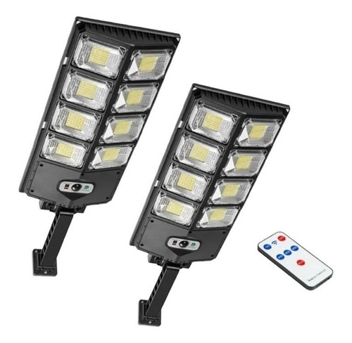 Pack X2 Focos Solares Potente Led Con Sensor Exterior 200w