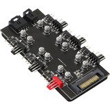 12v 4pin Pwm Y 5v 3pin Argb Con Sata 15pin   2in1 Hub 6...