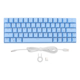 Teclado Mecánico Inalámbrico Azul De 64 Teclas Compatible Co