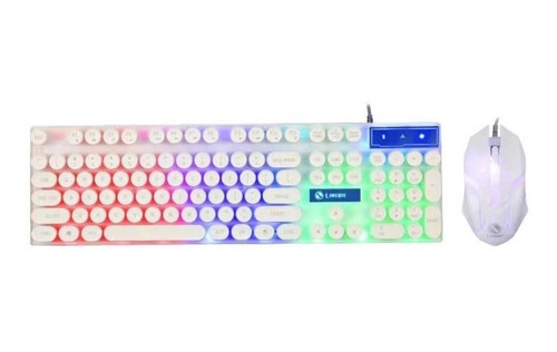 Kit Teclado Mouse Teclas Redondas Rgb Sh-3021