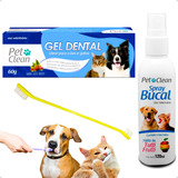 Kit Pasta De Dente Pet + Spray Bucal + Escova Dupla Amarela