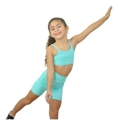Roupa Fitness Infantil Feminino Top E Short Confortável