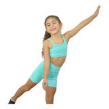 Roupa Fitness Infantil Feminino Top E Short Confortável