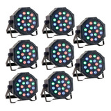 8pz Cañon De Leds Rgb 18 Led 1w Dmx Automatico Audioritmico 