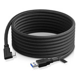 Cable Usb A Usb Tipo C De 6 Mts 4k Fatorm | Para Vr Y Camara Color Negro