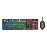 Kit Teclado E Mouse Trust Gxt 838 Azor Led Rainbow Preto