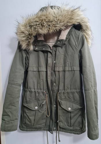 Campera, Parka H&m Dama Talle 34 Verde 