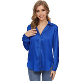 Camisa De Satin Mujer - Blusa De Satín Dama