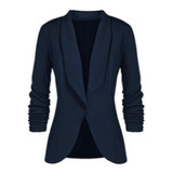 Campera De Mujer Mangas Plisadas Elegante Oficina Blazer