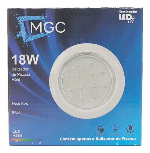 Kit 3 Luminária Refletor Spot Led Piscina Balizador 18w Rgb 