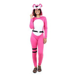 Pijama Kigurami Fortnite Feminina Fantasia Ursinha Rosa + Nf