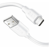 Cable Usb A Micro Usb V8 Carca Rápida 18w Datos 3.0 1m Color Blanco