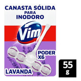 Vim Canasta Solida Inodoro Poder X6 Aroma Lavanda 55 Gr