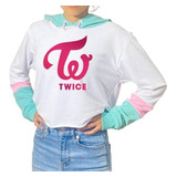 Sudadera Crop Top Bicolor Twice Logo