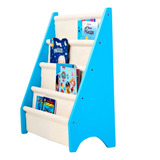 Rack Para Livros Infantil, Standbook Montessoriano Azul
