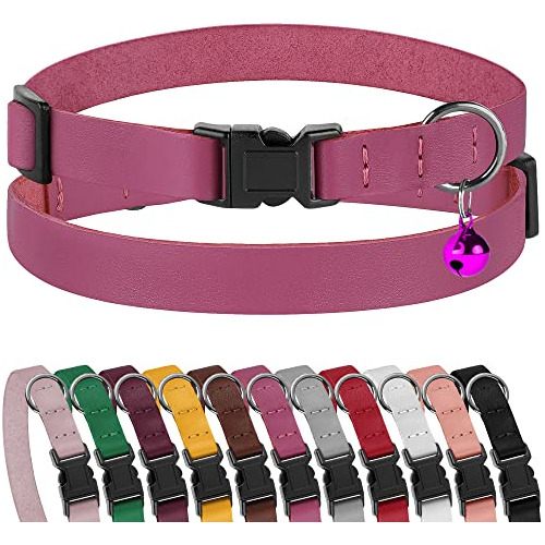 Collar De Cuero Muromto Para Gatos, Ajustable, Ajustable, Pa