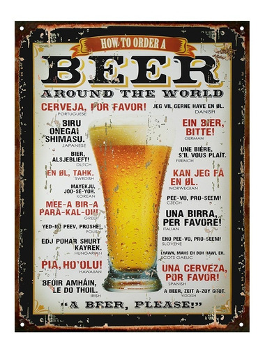 Chapa Vintage Como Pedir Cerveza How To Order A Beer L355