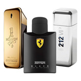 Kit Com 1 Perfume Million, 1 212 Vip Men E 1 Ferrari Black 100ml