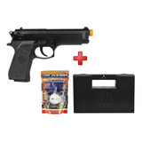 Pistola Airsoft Spring Kwc Beretta M92+case Maleta+bbs