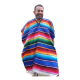 Poncho Ruana Mexicano Sarape Rayas 